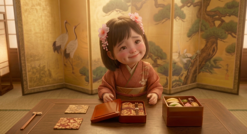 Shoji Story still — little girl with bento
