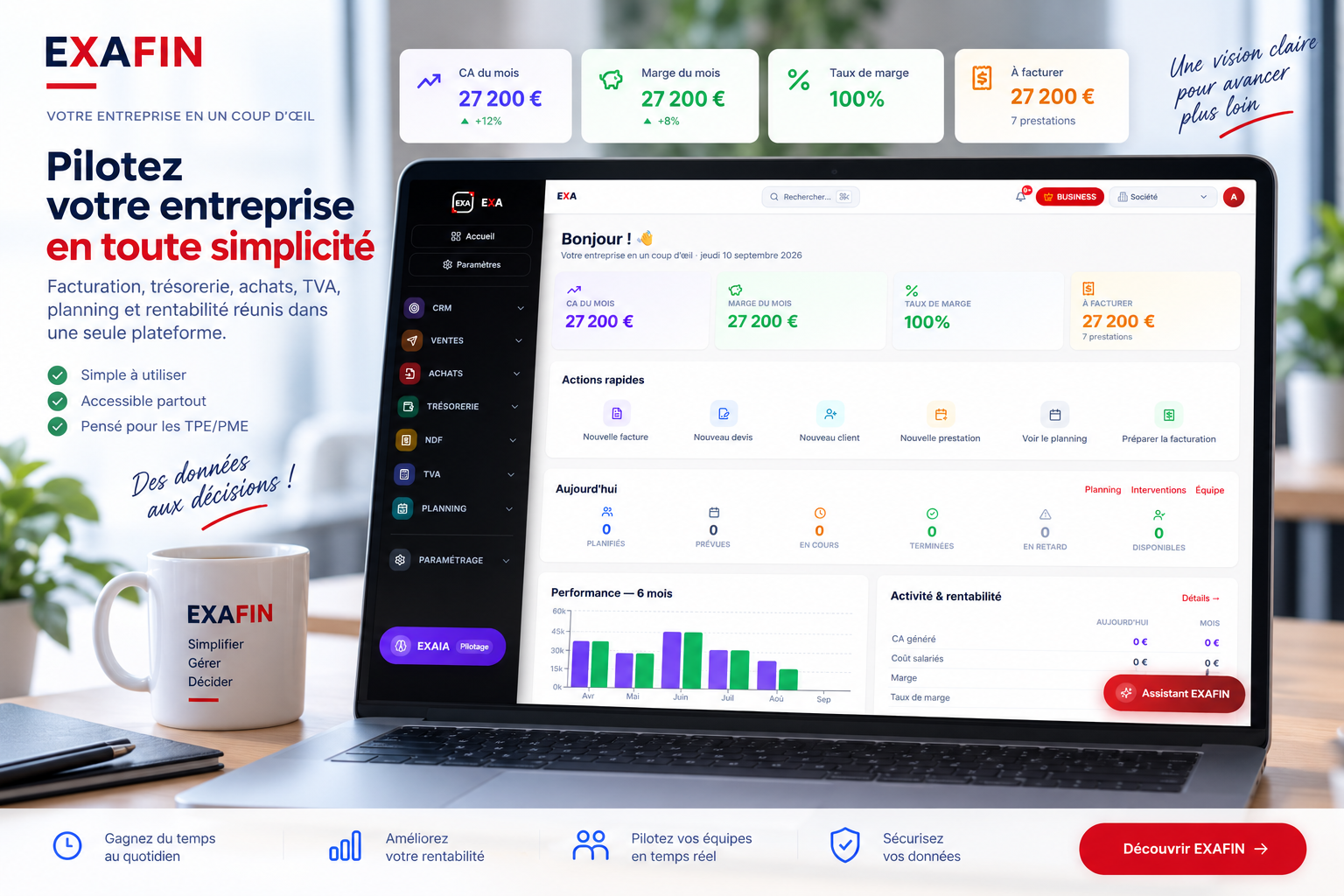 EXAFIN — Tout votre pilotage d'entreprise dans un seul logiciel