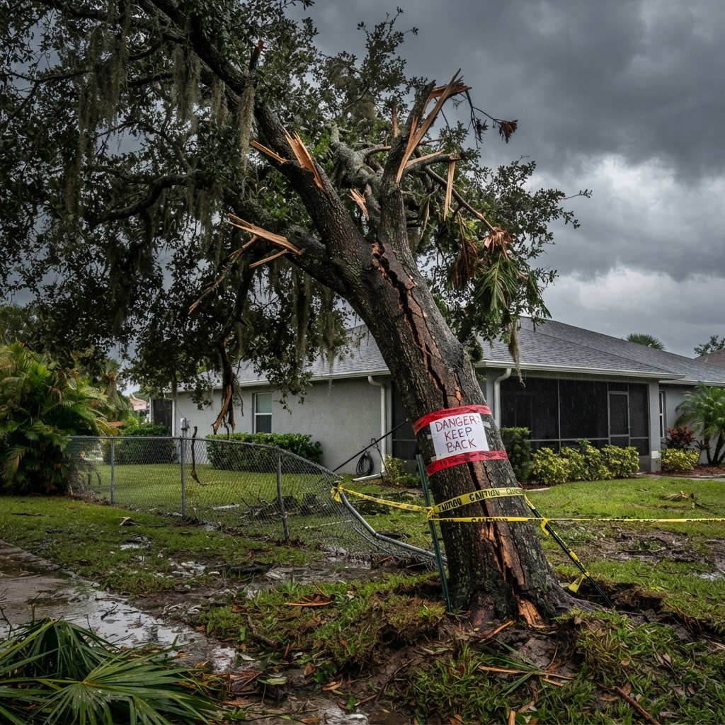 Large oak tree near a Florida home that may pose a hazard