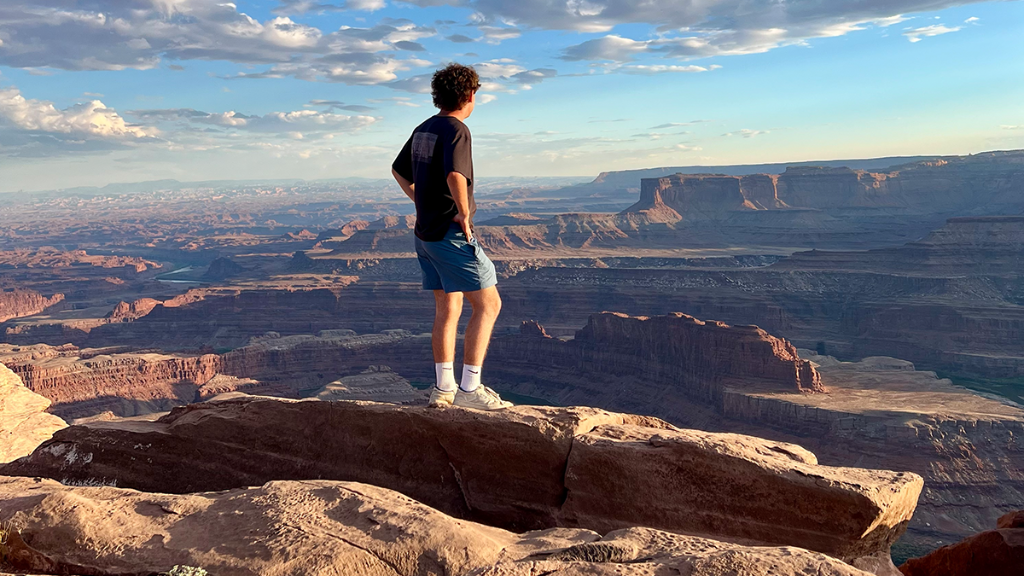 American Exchange Project participant overlooking vast landscape