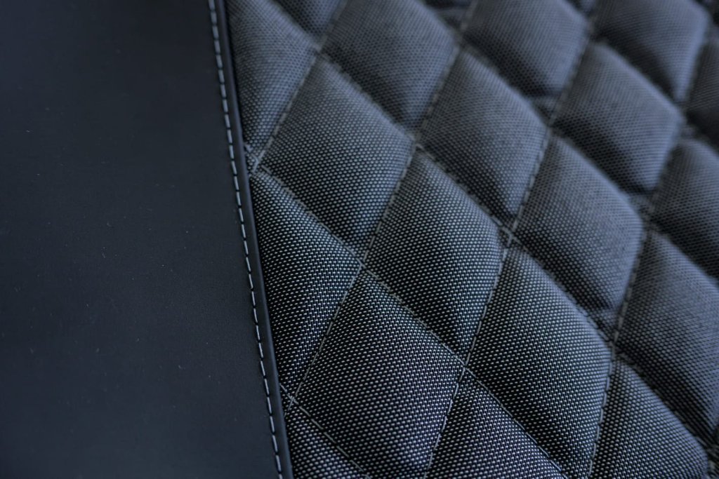 Charcoal Canvas and Black Leather