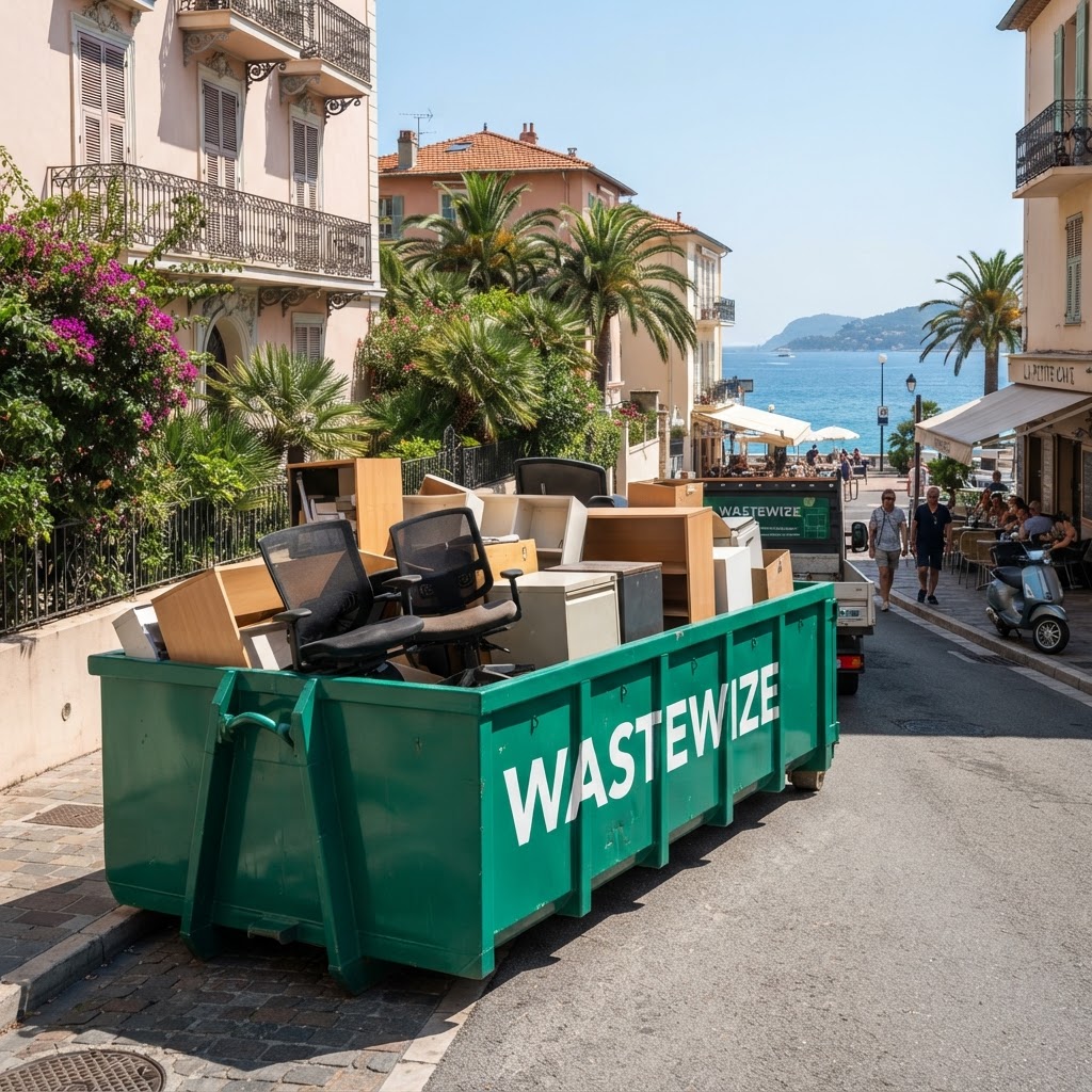 Benne à encombrants WasteWize pour évacuation mobilier et volumineux à Nice