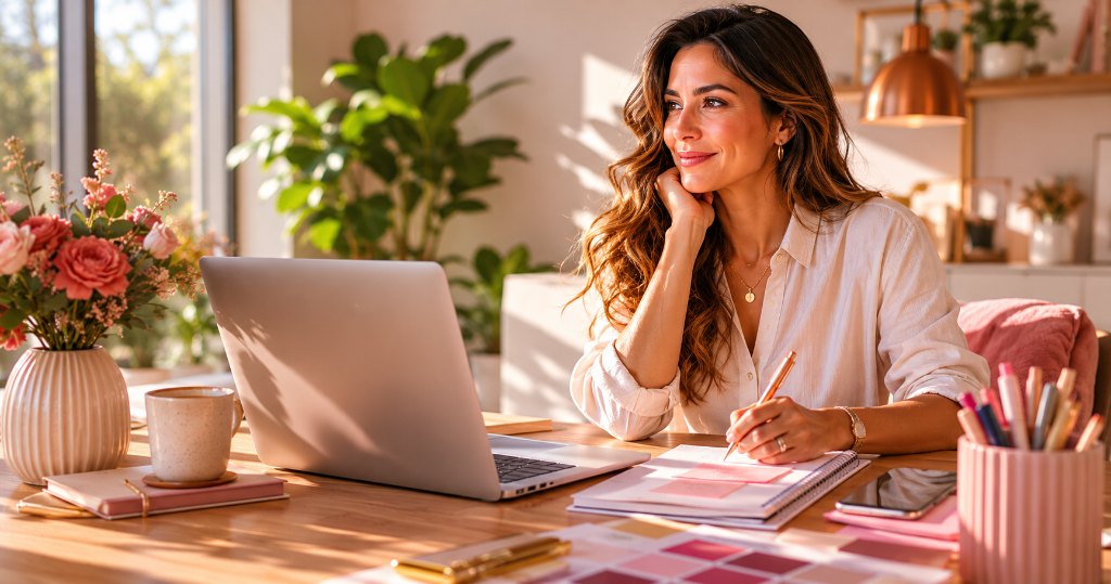 Mujer emprendedora trabajando
