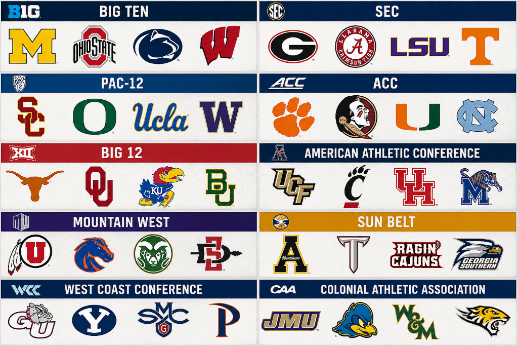 NCAA D1 school logos