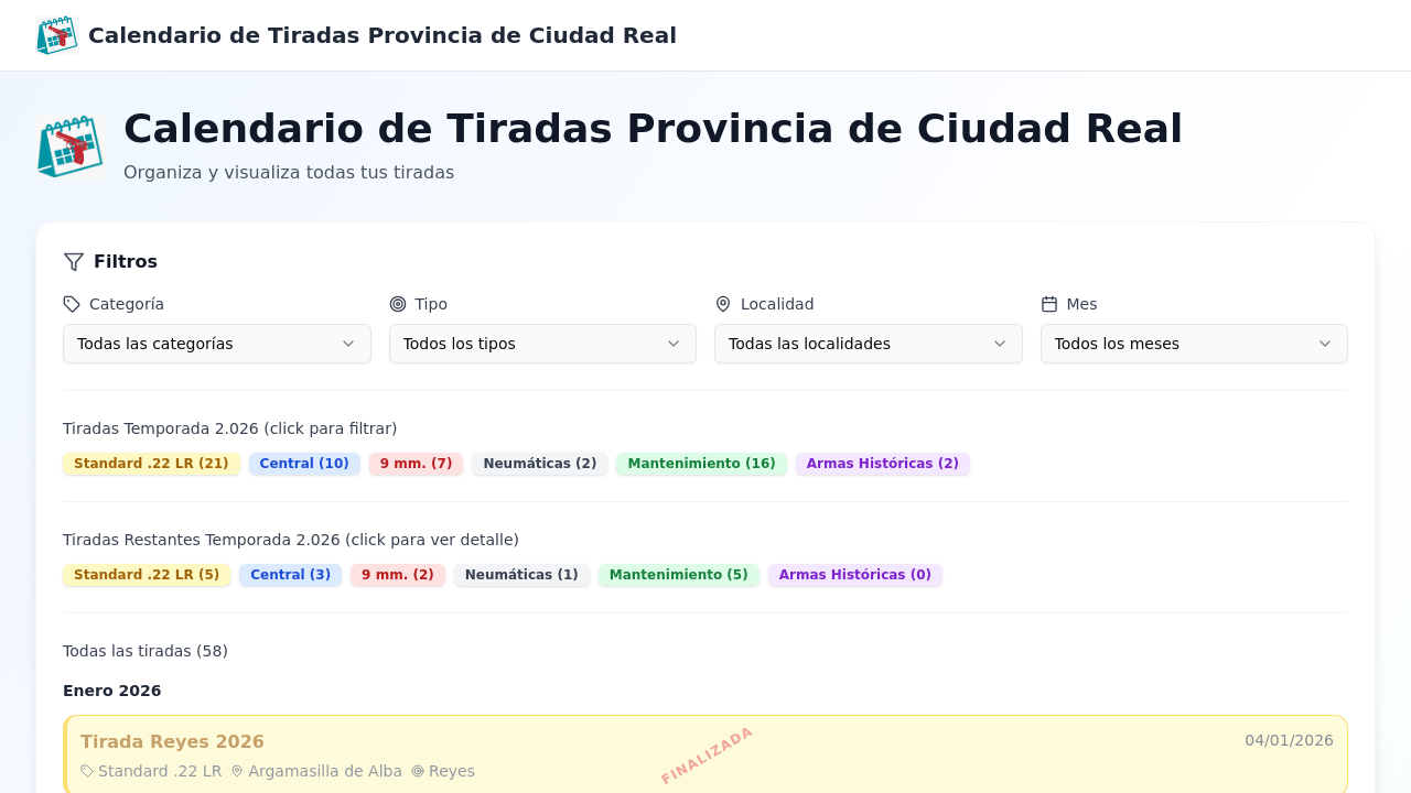 Calendario tiradas template preview