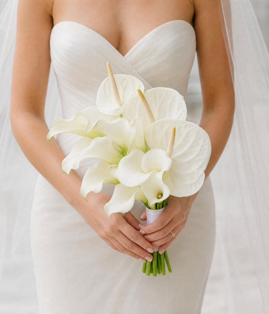 White Calla & Anthurium Bouquet
