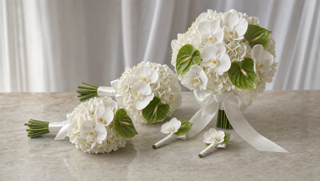 White Orchid & Anthurium