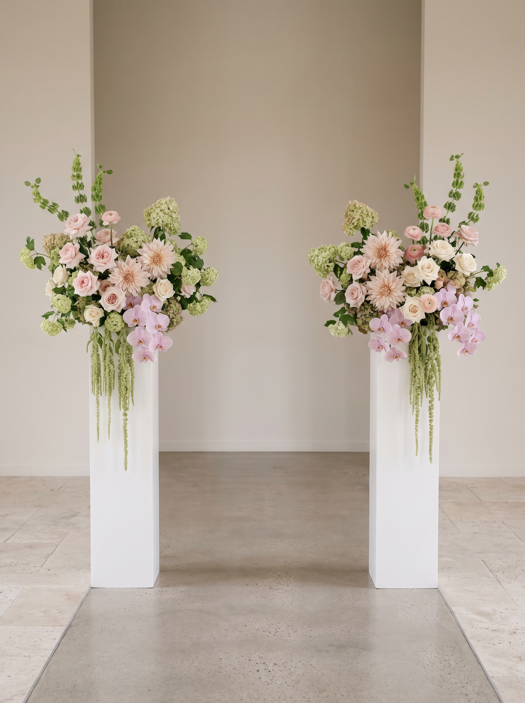 Blush & Lime Plinth Pair