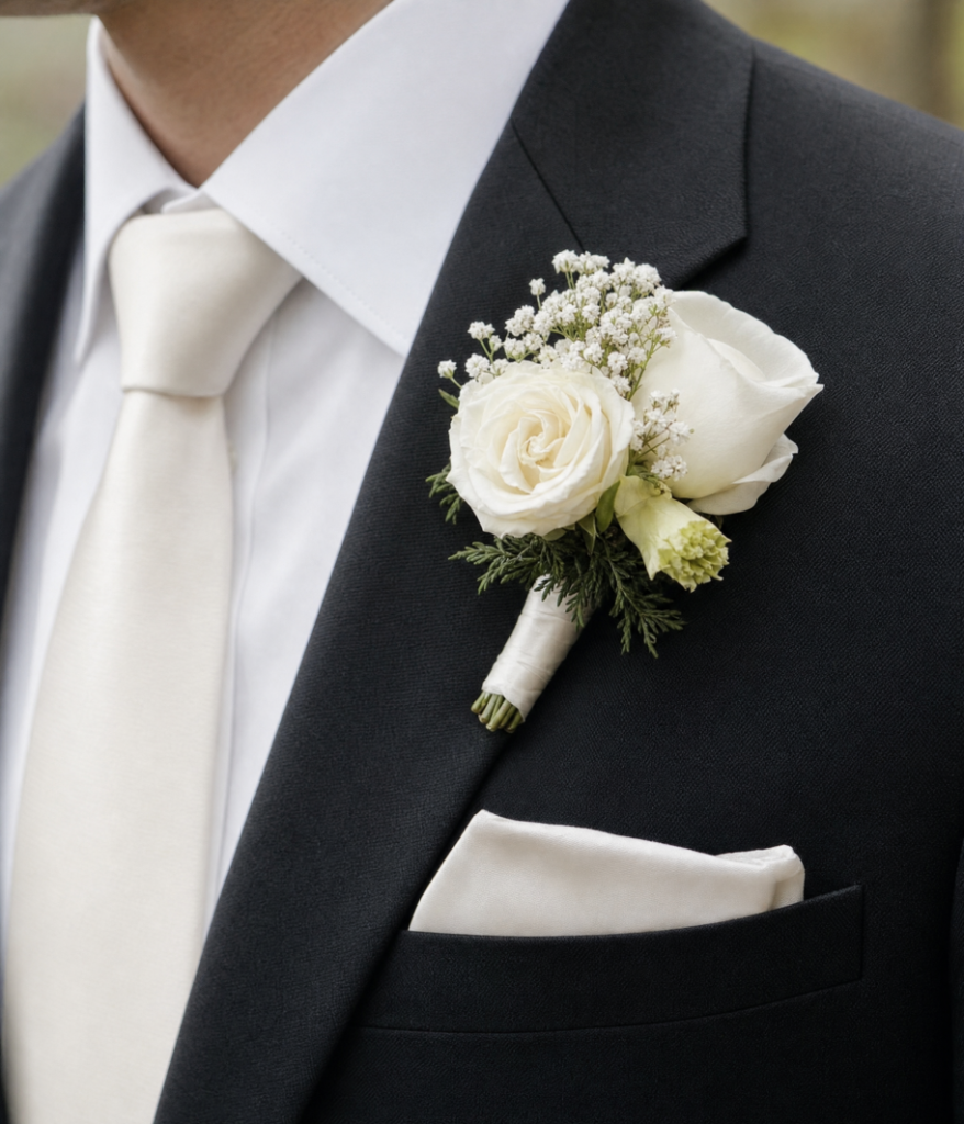 Ivory Duet Buttonhole