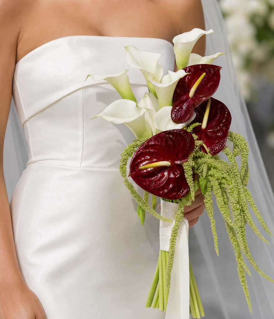 Burgundy Anthurium & Calla Bouquet