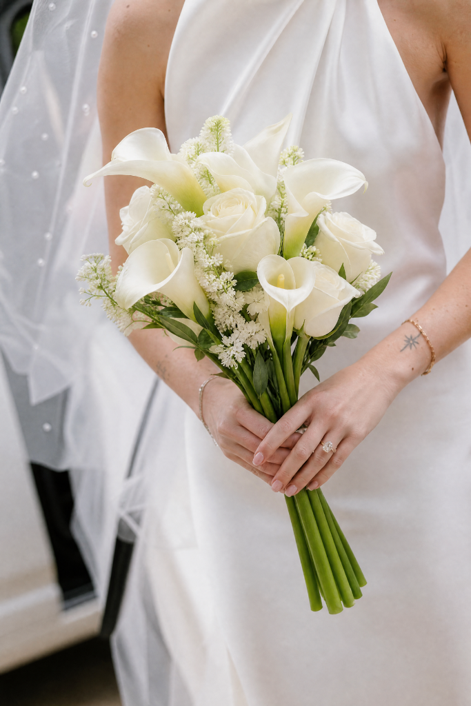 White Calla & Rose Posy
