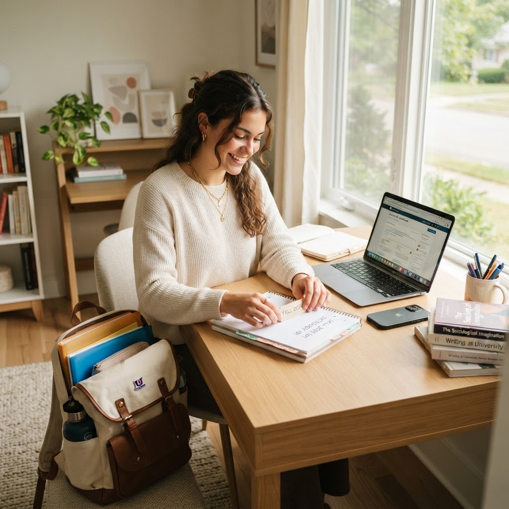 Student preparing for the new semester