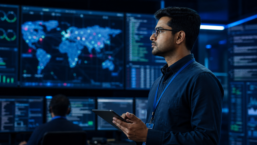 Cyber security professional in security operations center