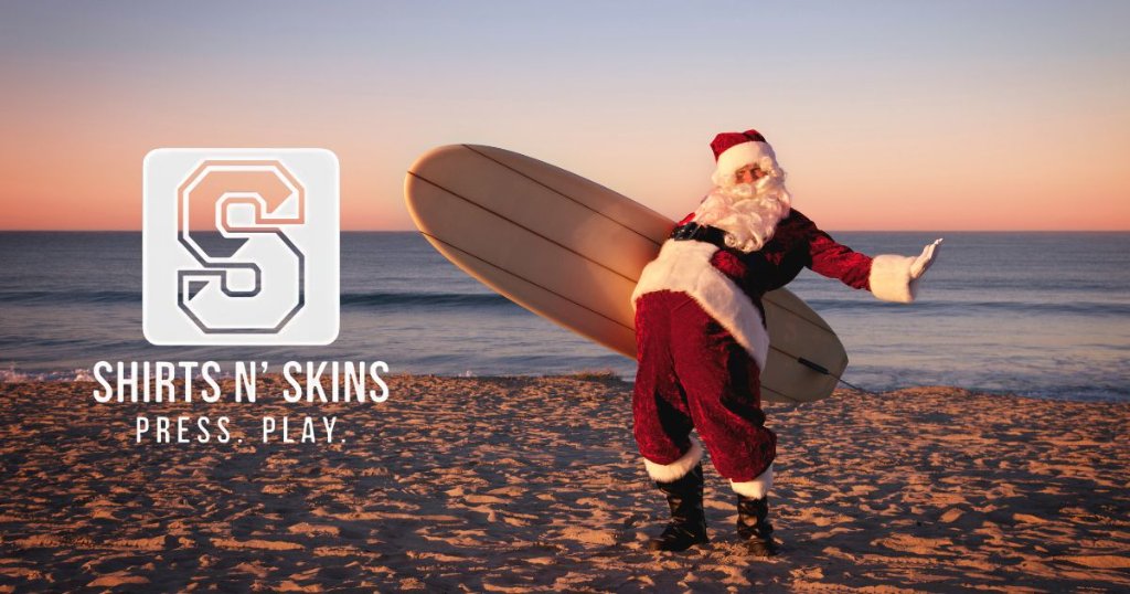 Shirts N Skins Press Play Christmas banner