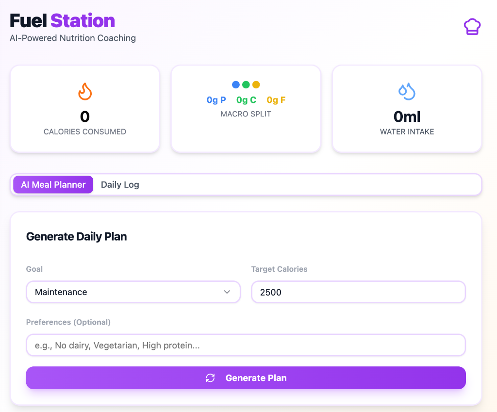 Fuel Station AI — App Design