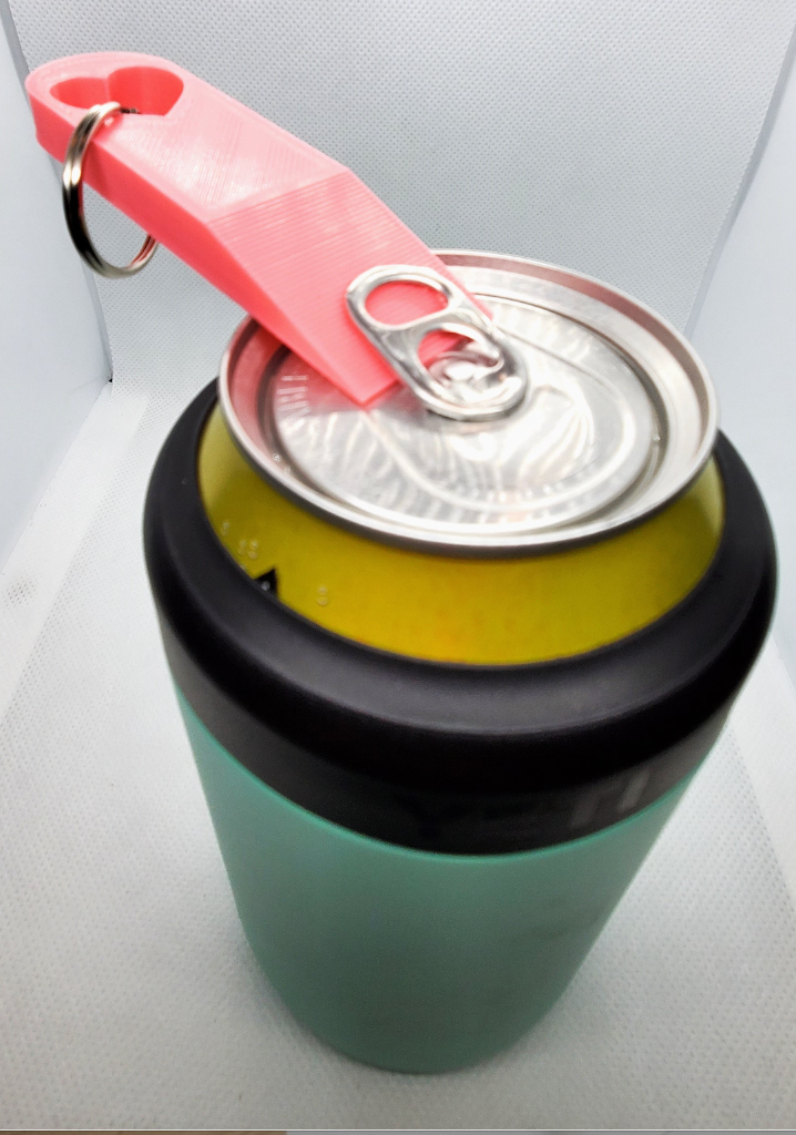 Custom 3D printed can opener tab puller with keyring
