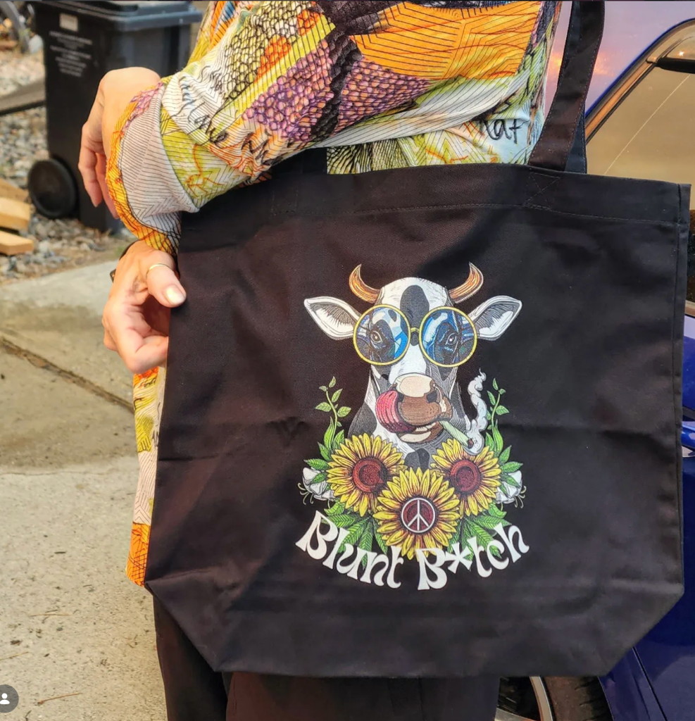 Blunt Bitch cow tote bag
