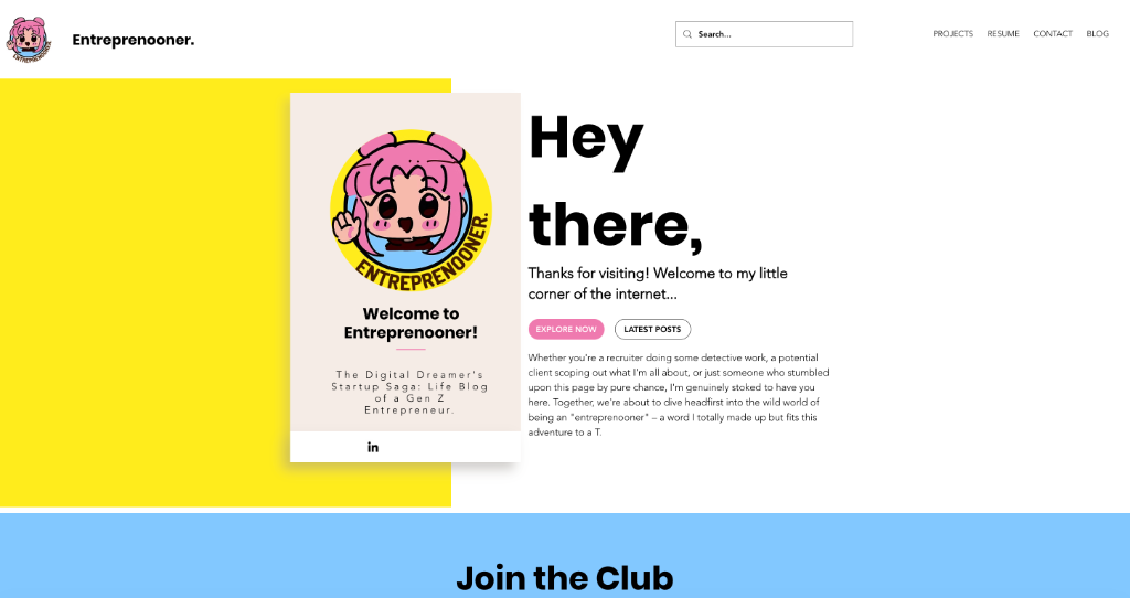 Entreprenooner website design
