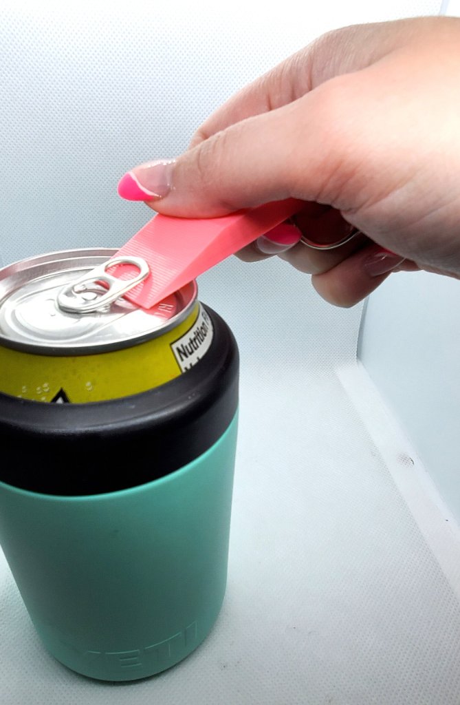 Custom 3D printed can opener tab puller