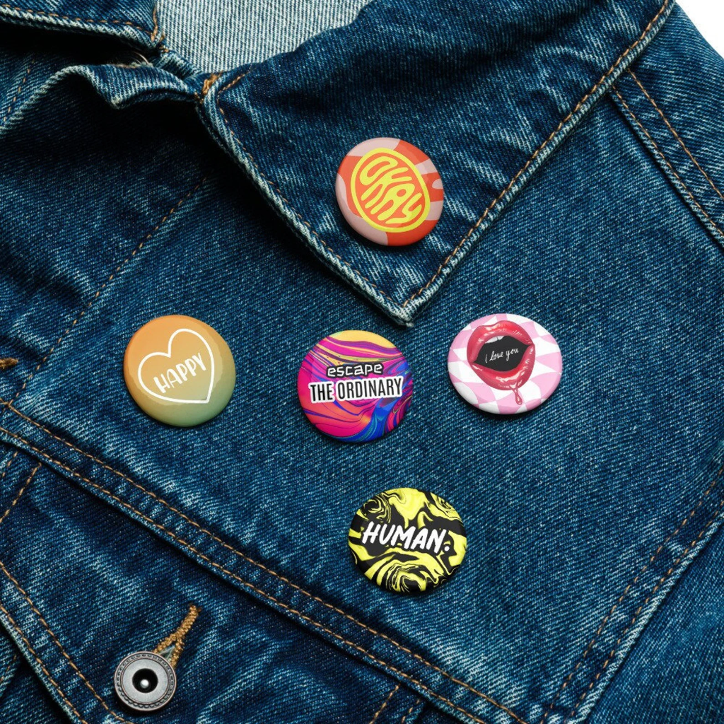 Custom button pin designs