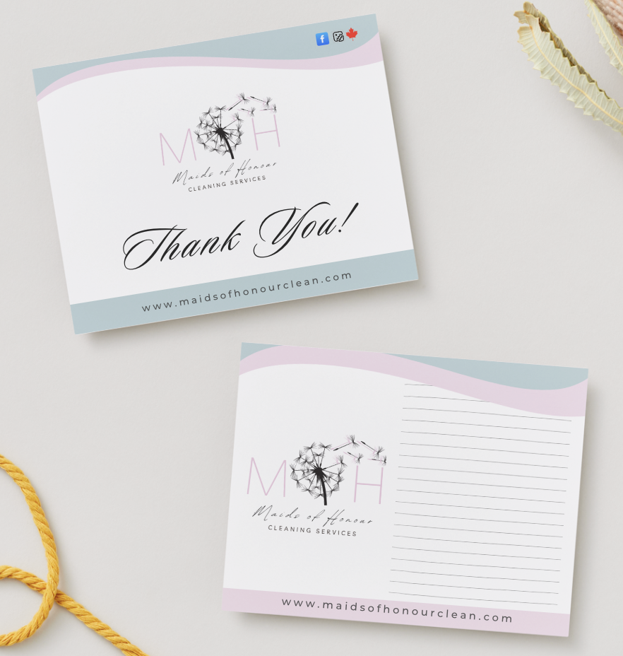 Maids of Honour thank you card design