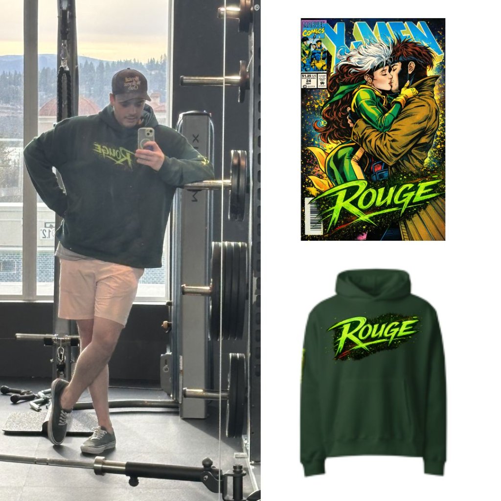 Rouge X-Men inspired hoodie design