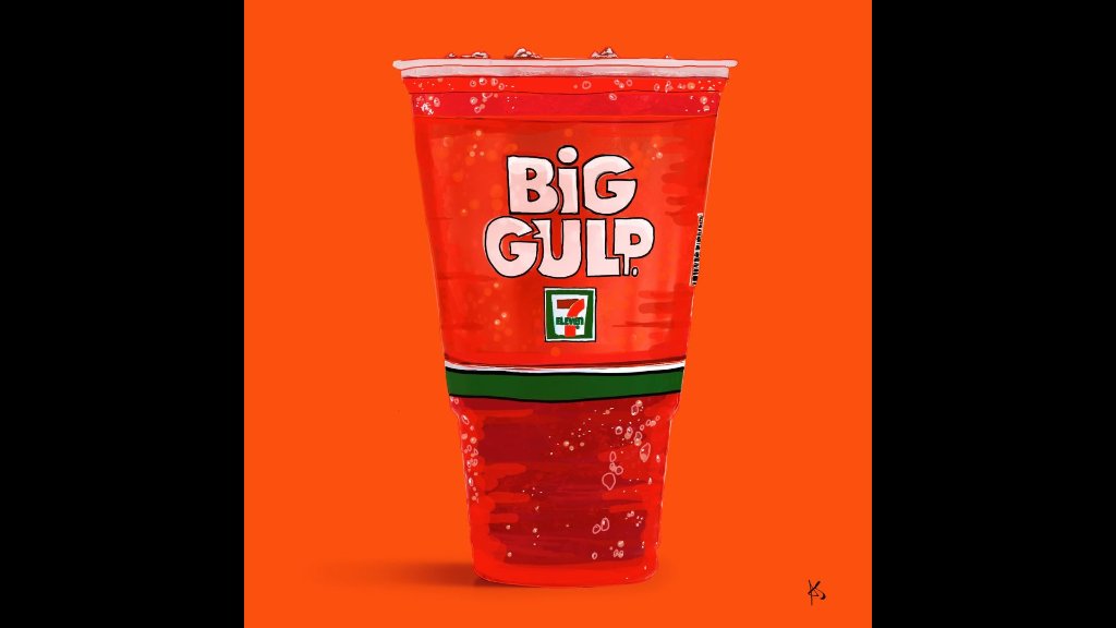 7-Eleven Big Gulp cartoon illustration