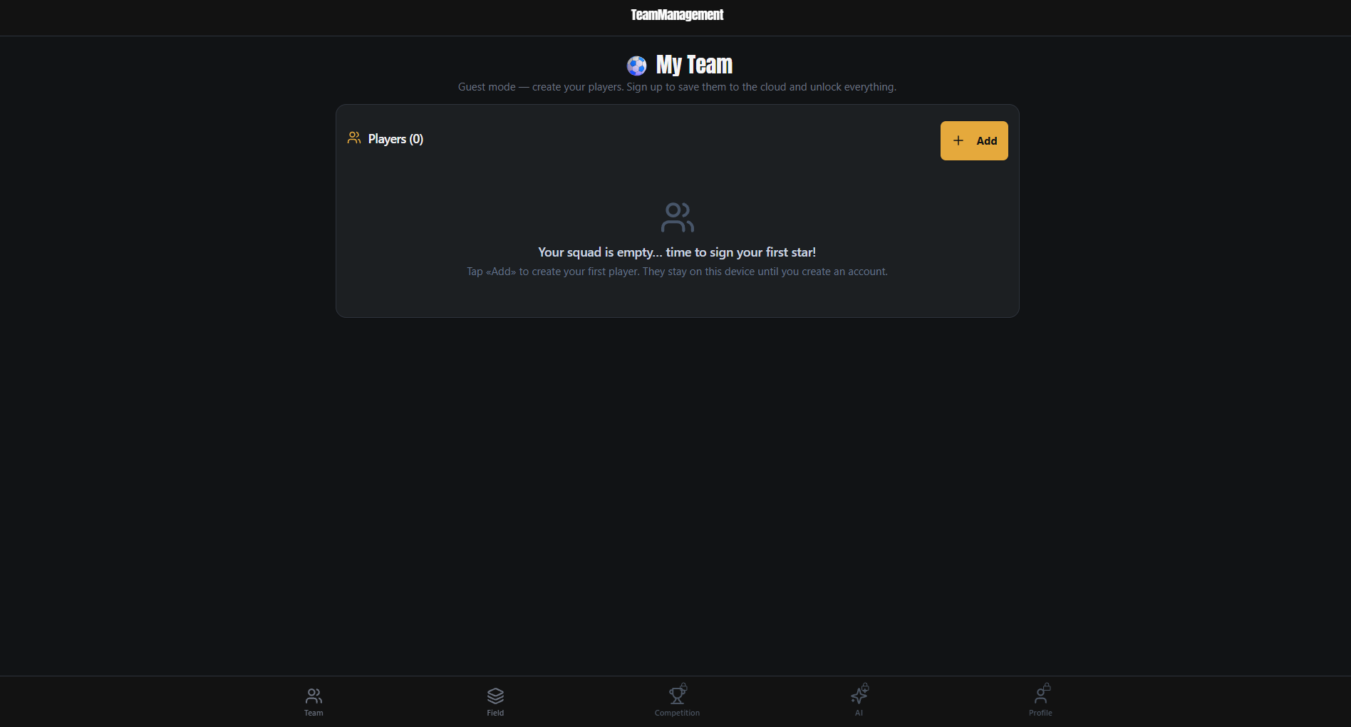 AI Football Manager template preview