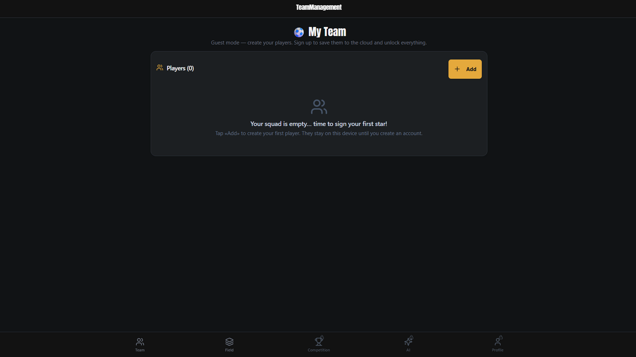AI Football Manager template preview