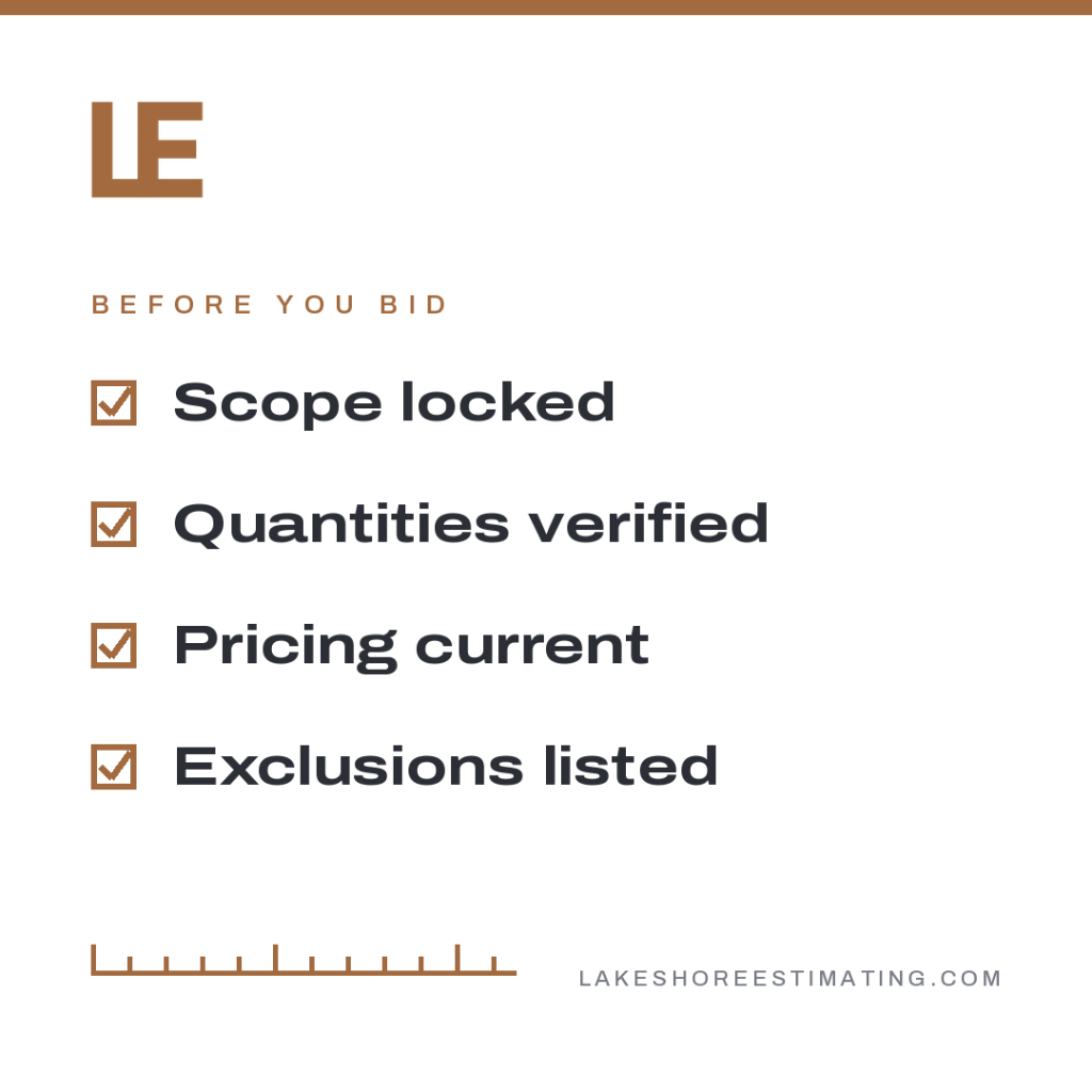 Before you bid checklist