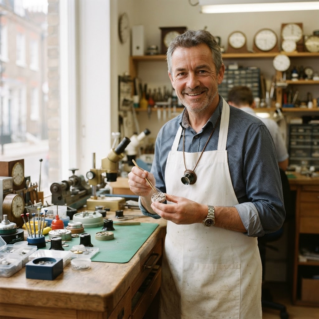 Atoz master watchmaker at the workbench
