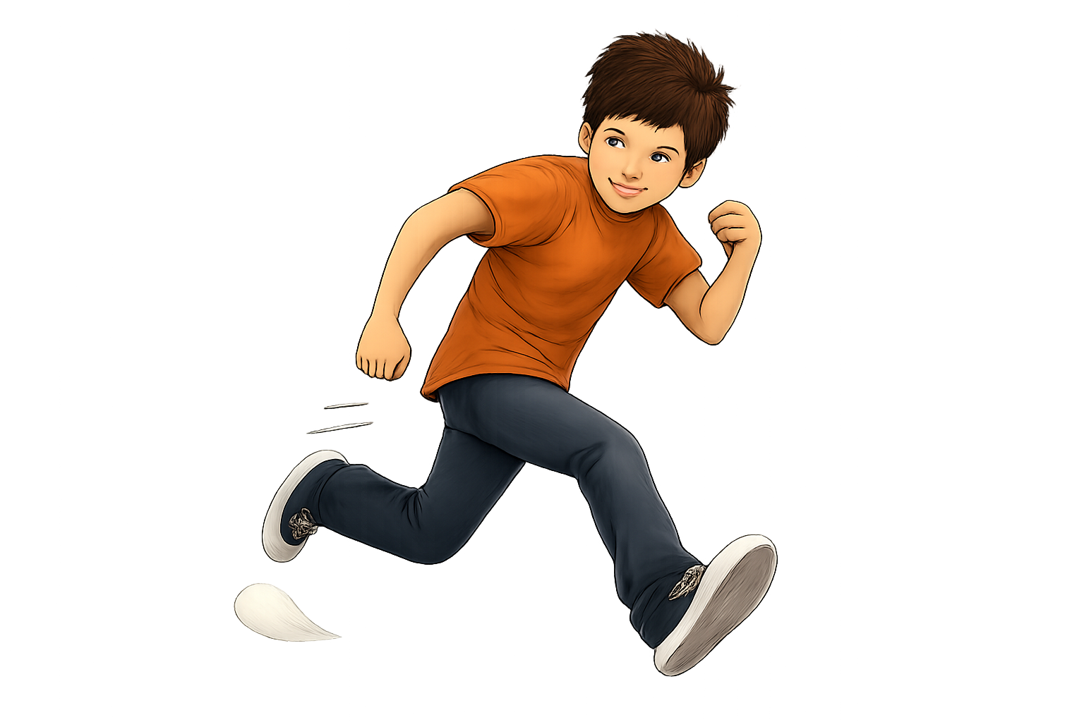 Olly running away