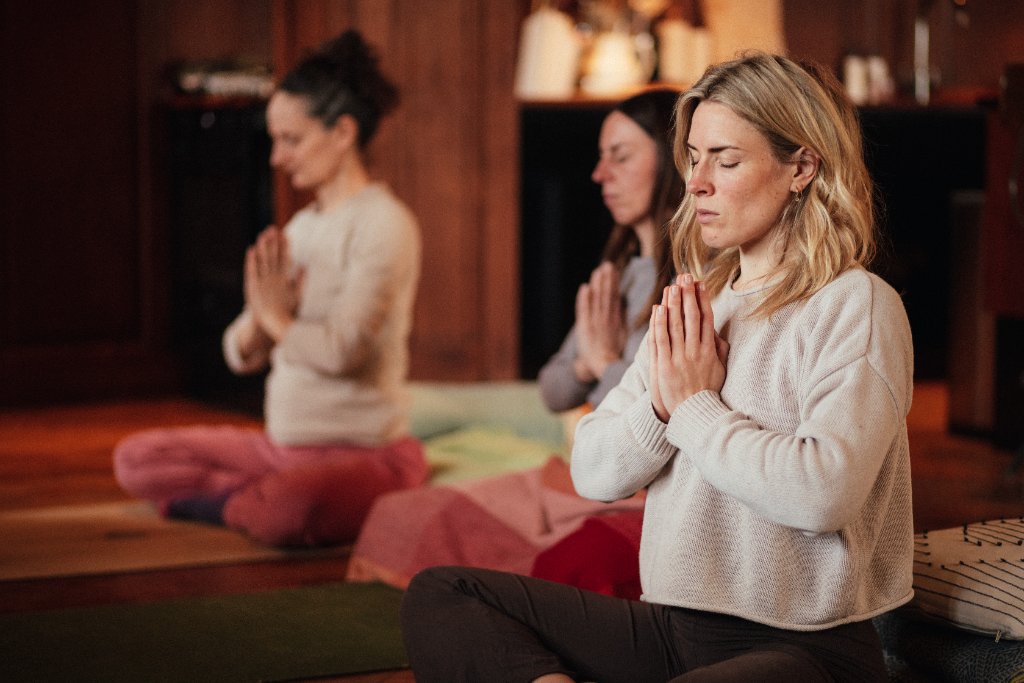 Yoga practice community circle