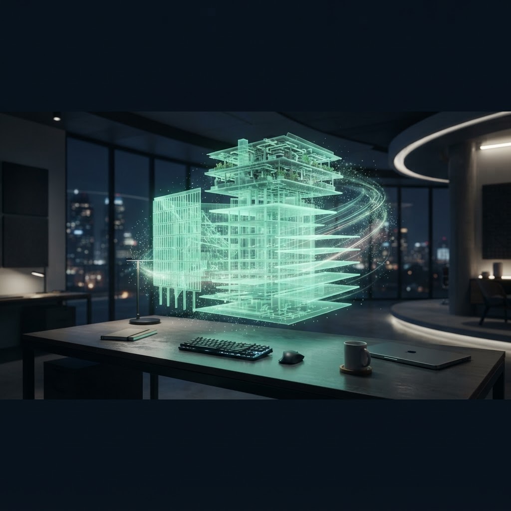 Building physics — AI design concept — illustrative view