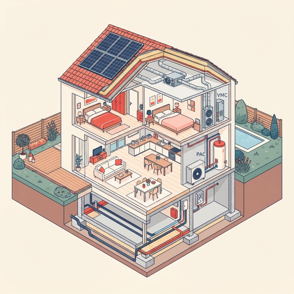 Maison coupée — équipements