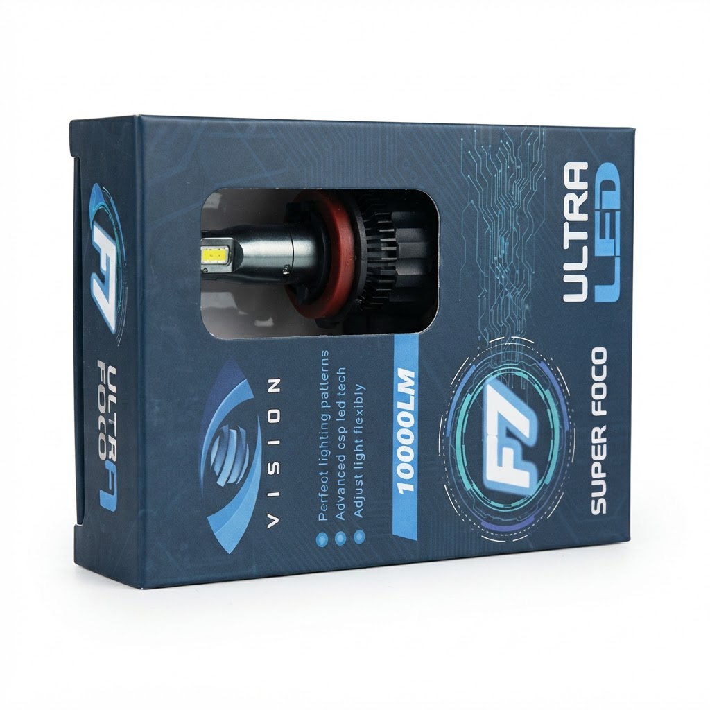 Dê dois cliques para ampliar Par de Lâmpadas Ultra LED F7 Vision 10000LM