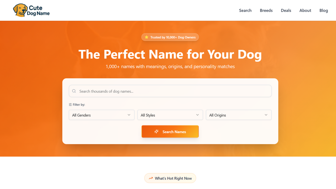 Dog Names Generator template preview