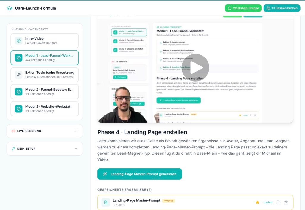 Phase 4 · Landing Page erstellen