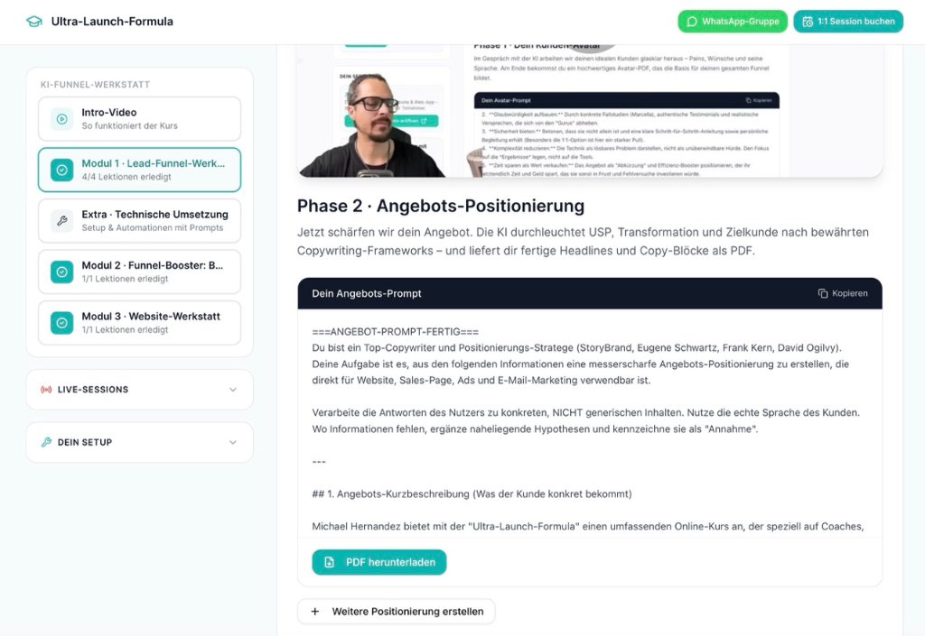 Phase 2 · Angebots-Positionierung
