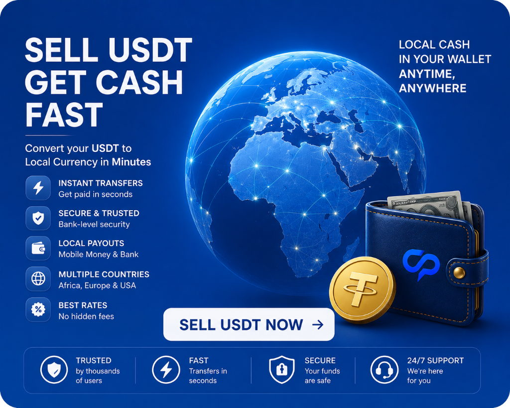 Sell USDT Get Cash Fast — ConyPay P2P