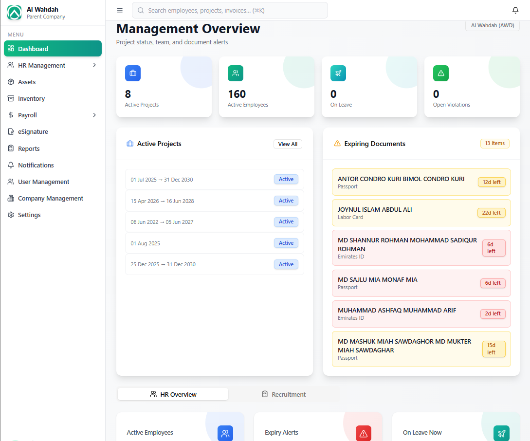 AWD ERP template preview