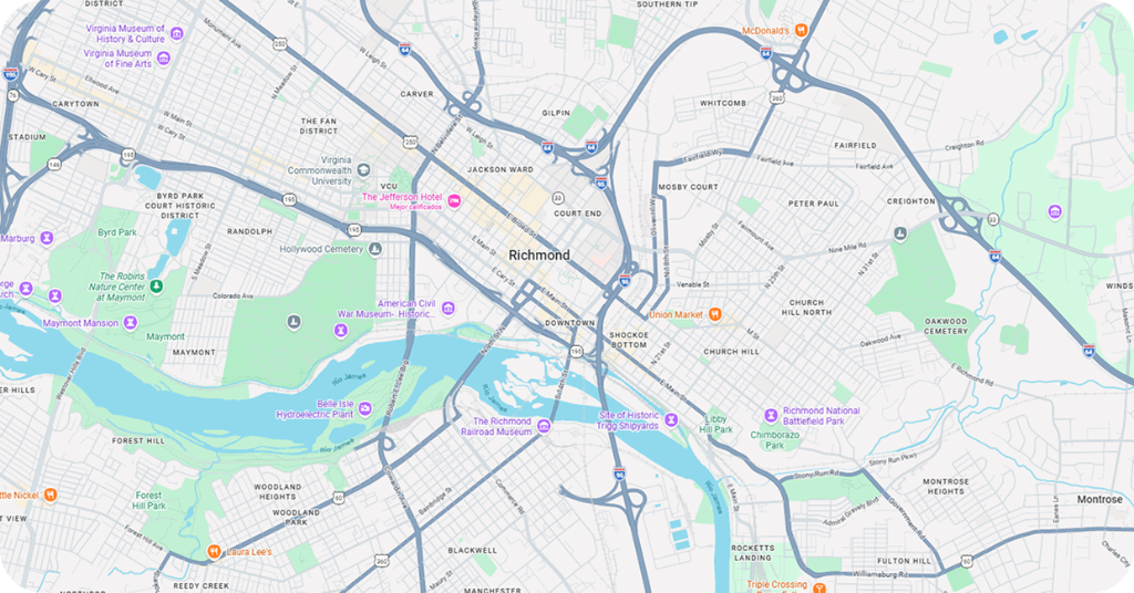 Map of Richmond service area