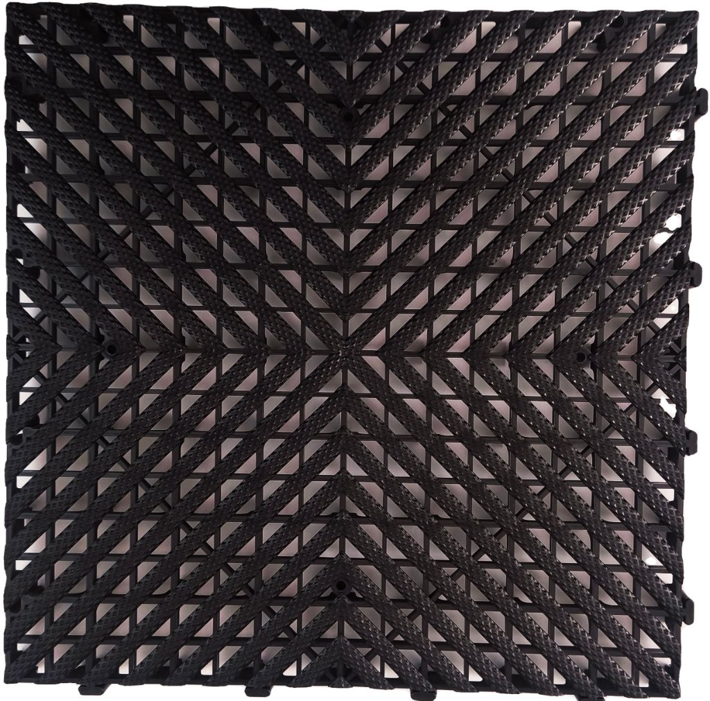 Premium Interlocking Tile - Midnight Black - black