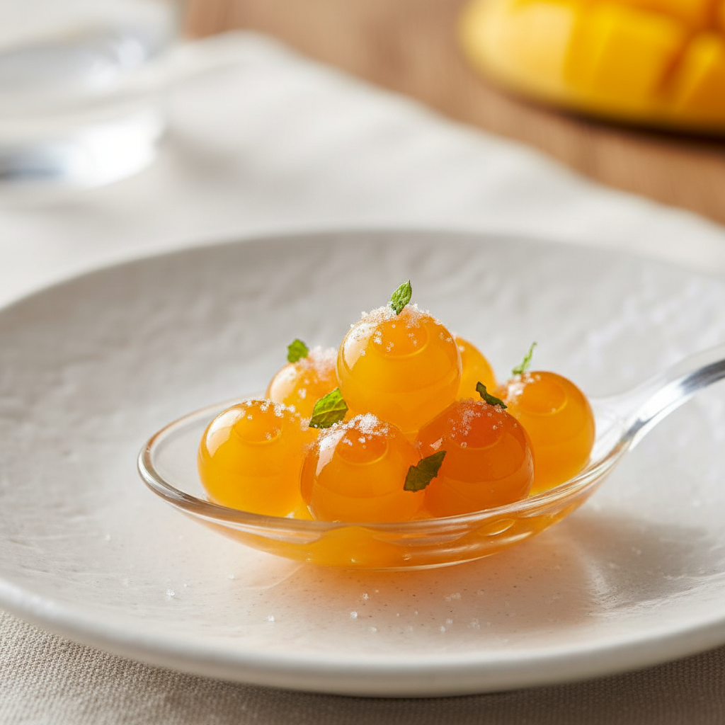 Receta Esferificación de Mango