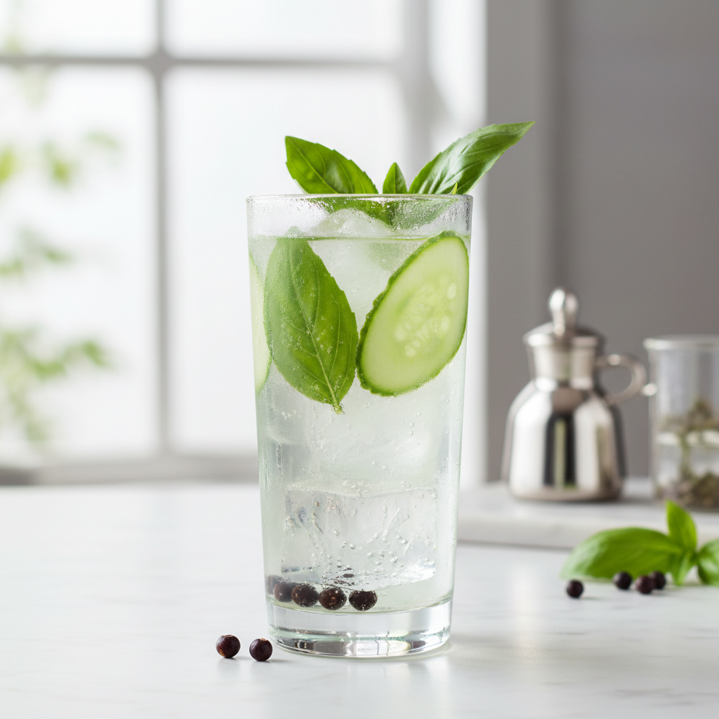 Receta Ginebra de Pepino y Albahaca
