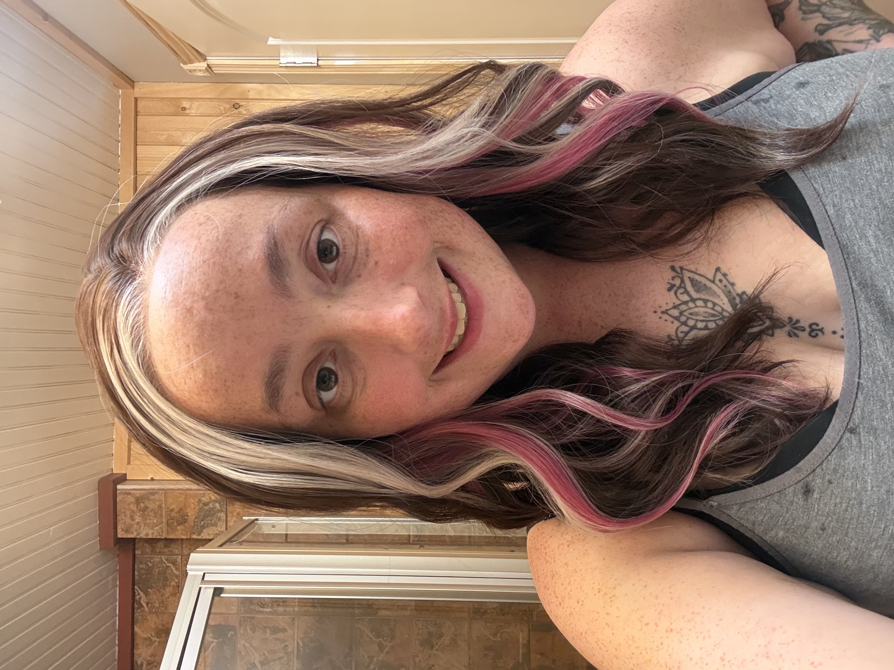 Jessi- brunette with pink and blonde