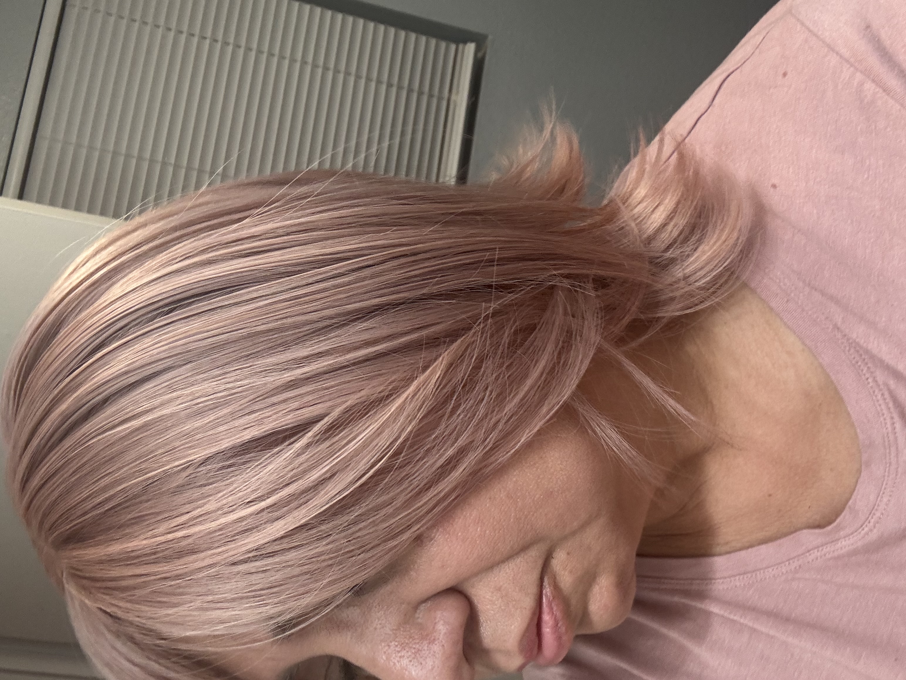 Strawberry blonde bob