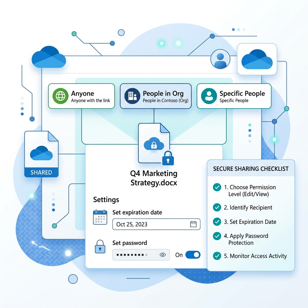Sharing Files via OneDrive: Secure Links & Permissions