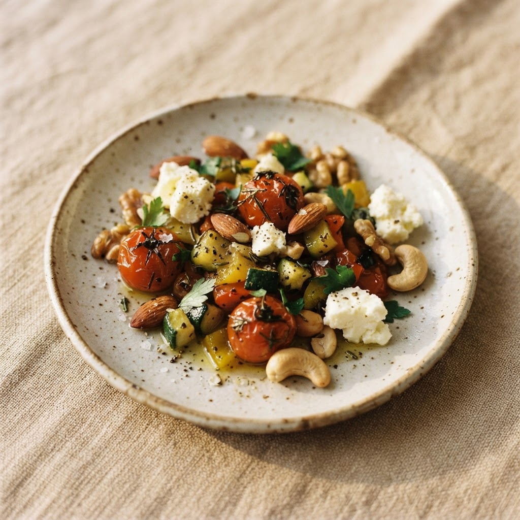 Smaller plate with energy-dense foods