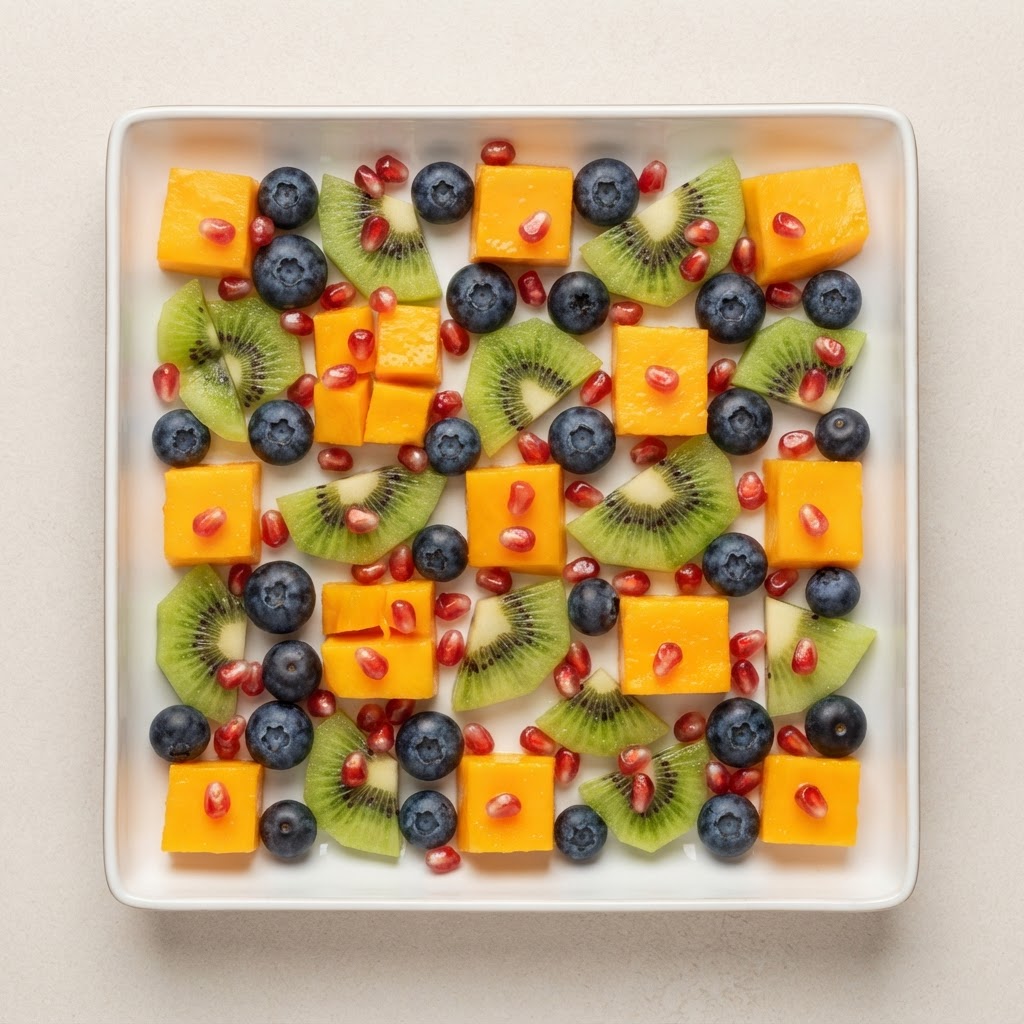 Mosaico Tropical de Frutos y Especias Naturales